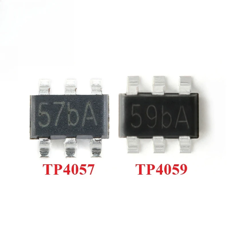 

100pcs/lot TP4057 TP4059 57b 59b SOT-23-6 SOT-23 SMD 500mA 600mA Lithium Battery Charger IC Chip New Original