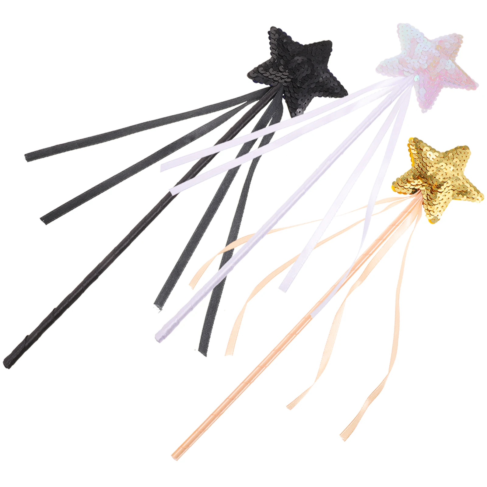 

3Pcs Wand Sequin Star Fairy Sticks Kids Party Halloween Costume Accessories for Girls Performance Props Stage
