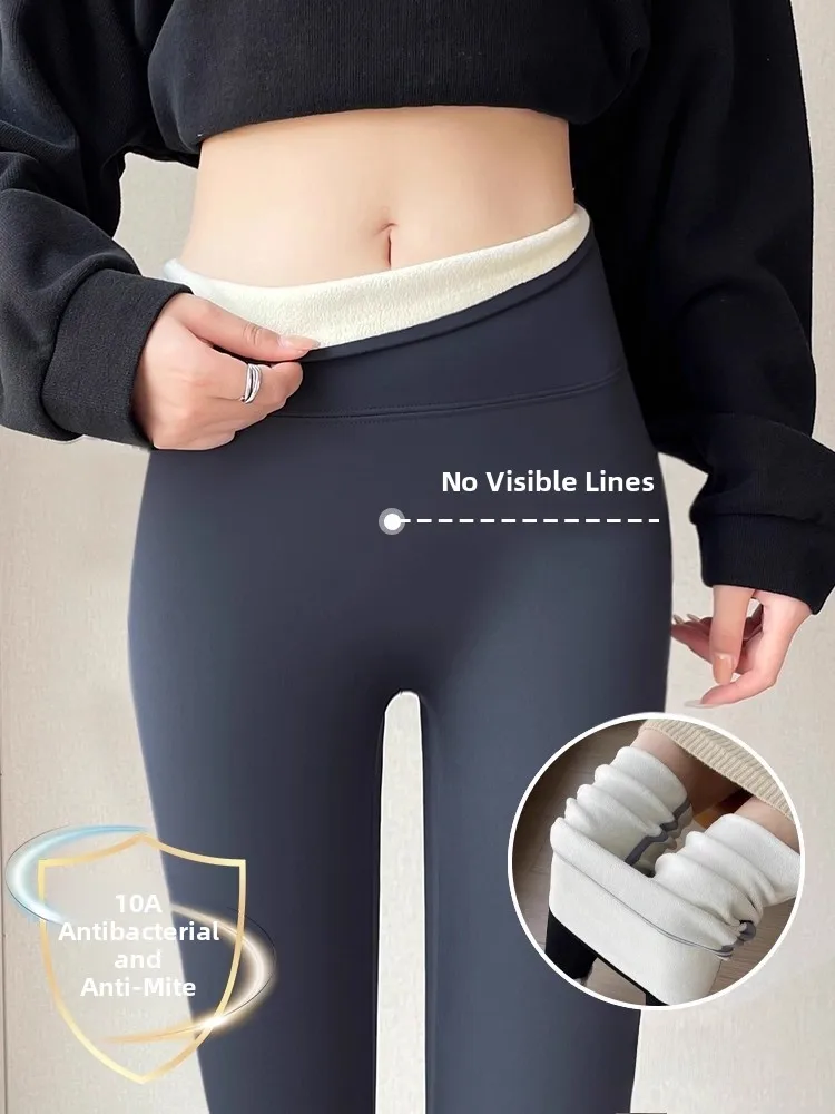 

Women's ark Skin Pants High Waist Thiened Yoga Fitn Tummy Control Butt Lifting Long Leggings Autumn Winter New Arrival