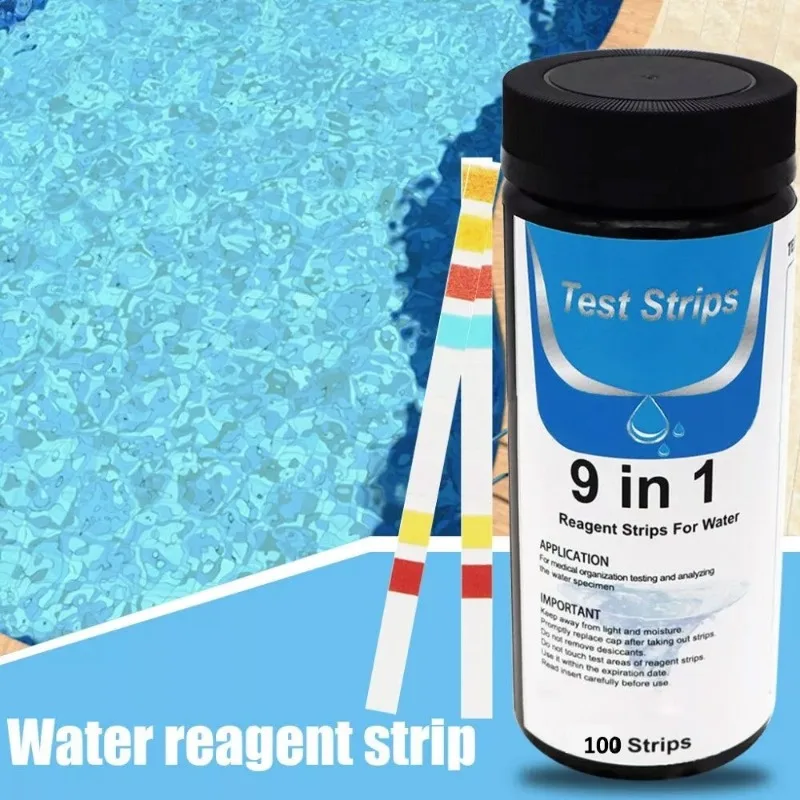 9 in 1 Aquarium Test Kit 100 Pcs Fish Tank PH Test Strips Water Quality Monitor with Test Tube Fast Accurate for Aquarium Use