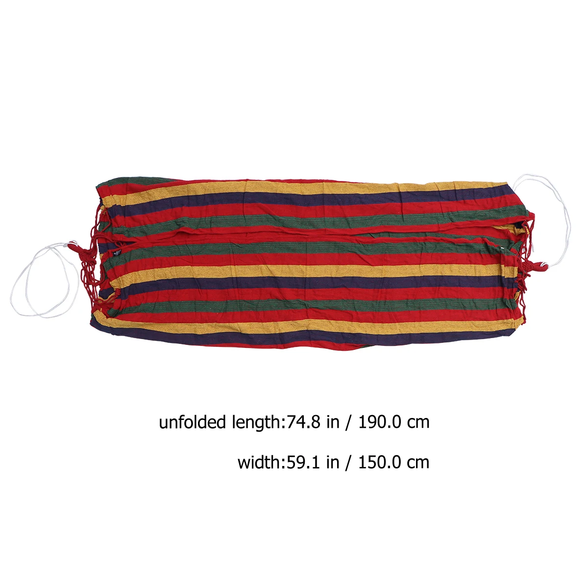 

190x150cm Portable Hammock Comfortable Foldable Camping Travel Travel Hammock Garden Anti-roll Striped Canvas Swing
