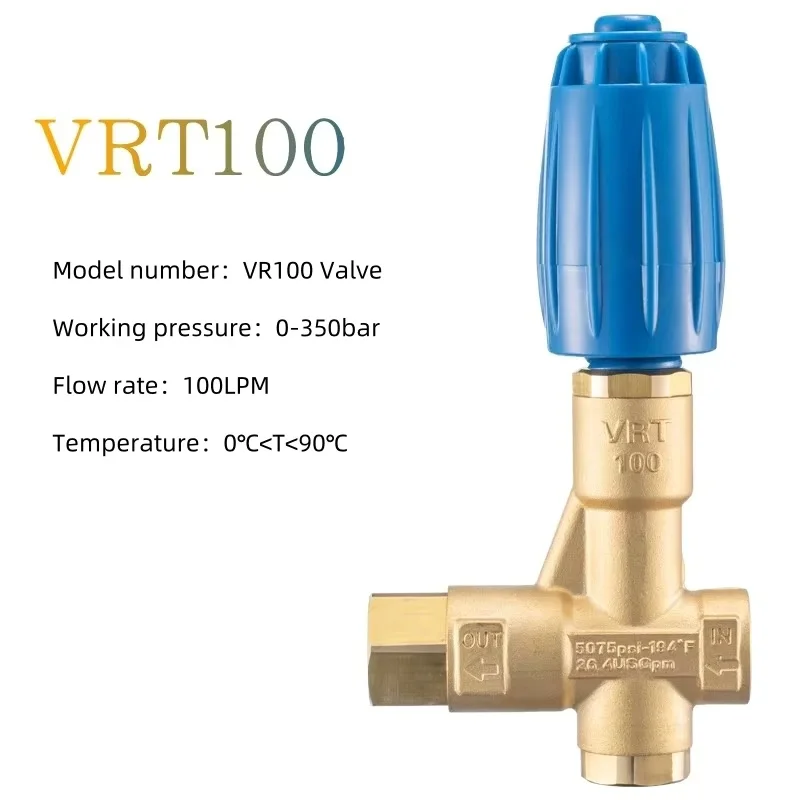 350Bar Large traffic high pressure washer parts regulator bypass VRT100 drain cleaner pressure washer unloader valve 40-100L/min
