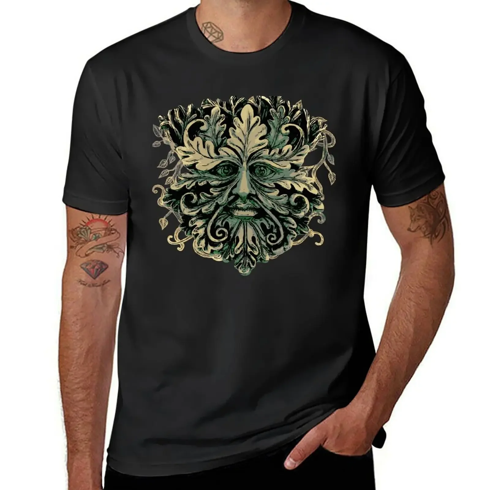 

The Green Man T-Shirt cute clothes rapper graphic tees Men's cotton t-shirt