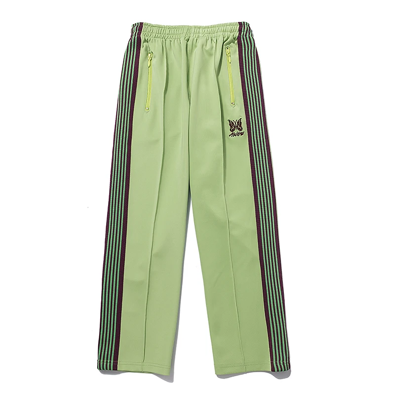 

Needles Street Faion Brand Embroidery Side Tape Sports Pants Straight Leg Casual Trousers for Men And Women