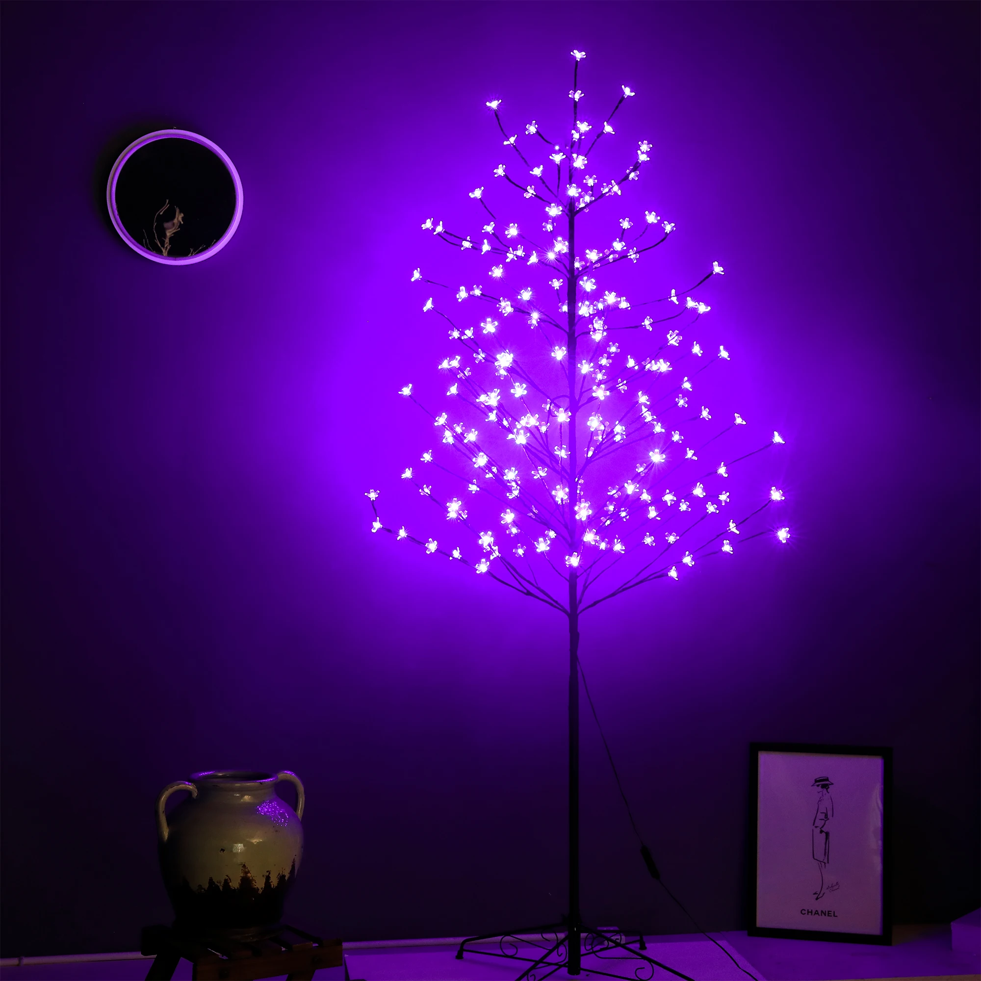 208L purplr cherry blossem tree light halloween decoration