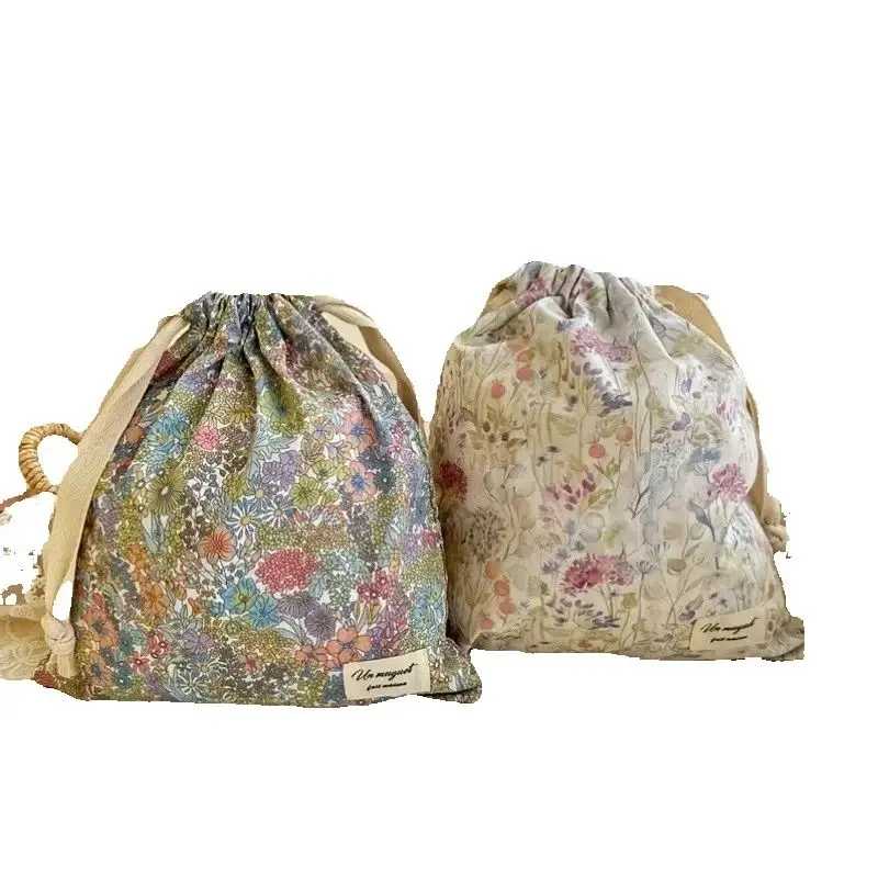 

New Embroidery Bow Drawstring Bag, Multi-purpose Storage Box, Portable Travel and Home Dust Bag, Mom and Diaper Bag