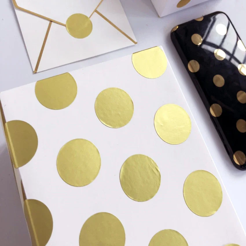 160pcs/lot Color Seal Sticker Multifunction Package Decorative Label for Handmade Products Small Adhesive Round Gold Sticker