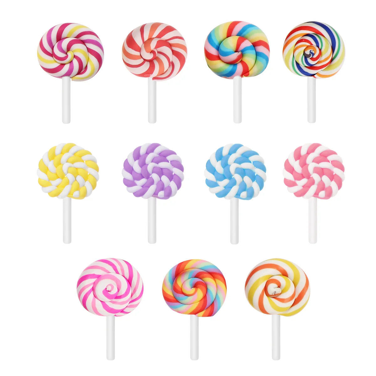 

Candy Bulk Lollipops Clay Crafts Decorations for Gift Boxes Bags Lollipop Embellishments Polymer Supplies