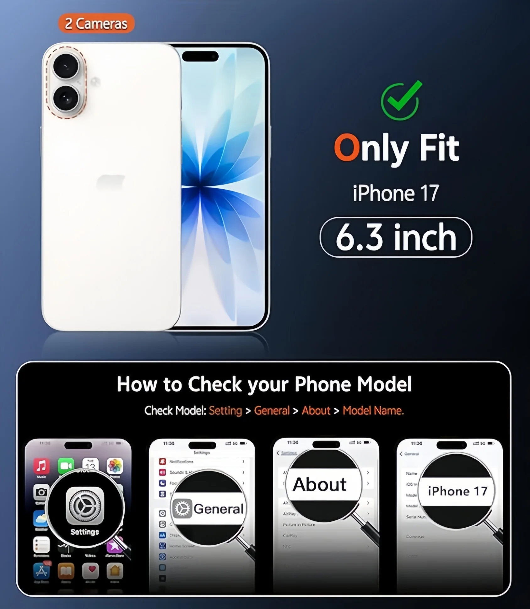 With Magnetic For iPhone 17 Case with Screen Protector Drop Proof Anti Yellowing Shockproof Protective Transparent Cover-Clear