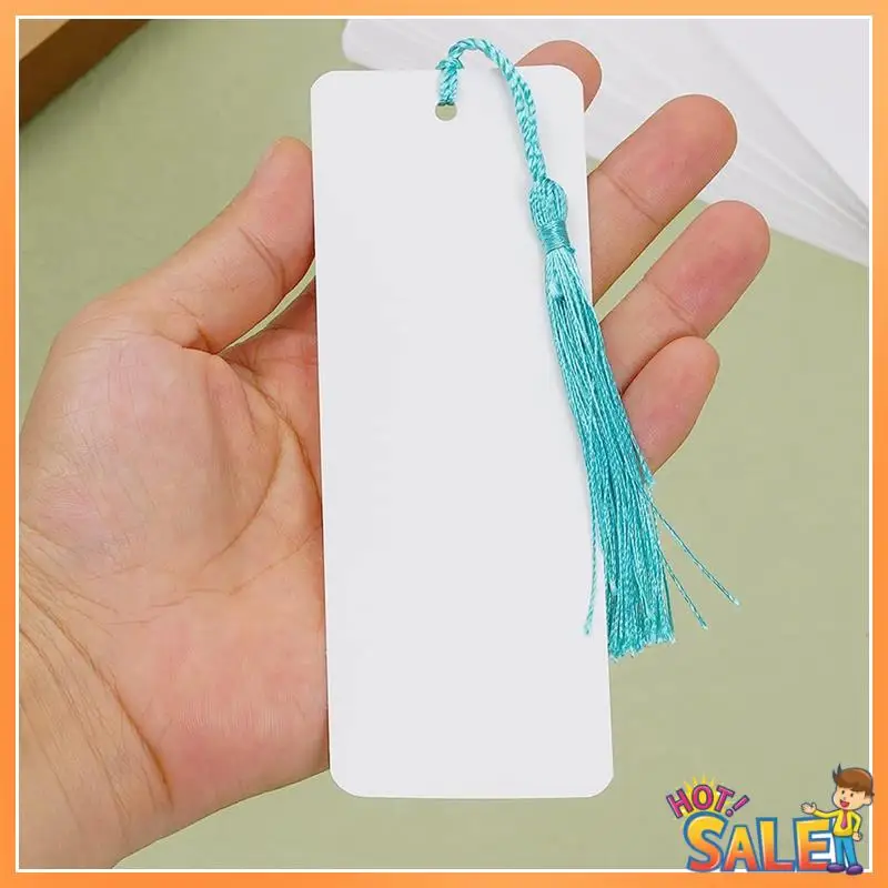 

AB68 Sublimation Blank Bookmark Heat Transfer DIY Bookmark Sublimation Bookmarks With Hole And Colorful Tassels 14X5cm