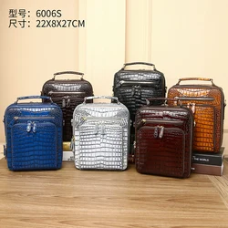 New Crocodile belly handbag large capacity men's business bag business briefcase fashion shoulder bag messenger bag