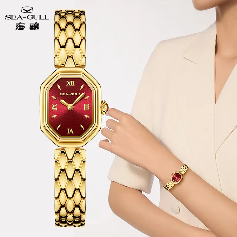 Seagull Luxury Fashion Women Watches Ladies Mother of Pearl Top Brand Quartz Watch Bracelet Strap Wristwatch Female Watch E1002L