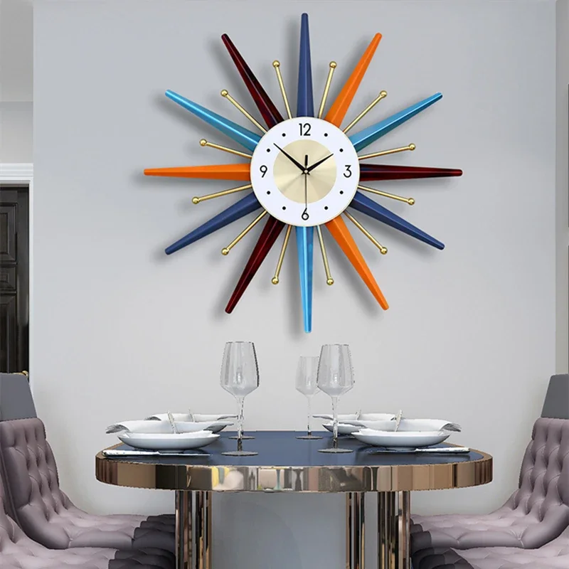 Creative Art Large  Clock Modern Living Room Restaurant Wall Decor Light Luxury Silent Wall Watch Simple Fashion  Clocks