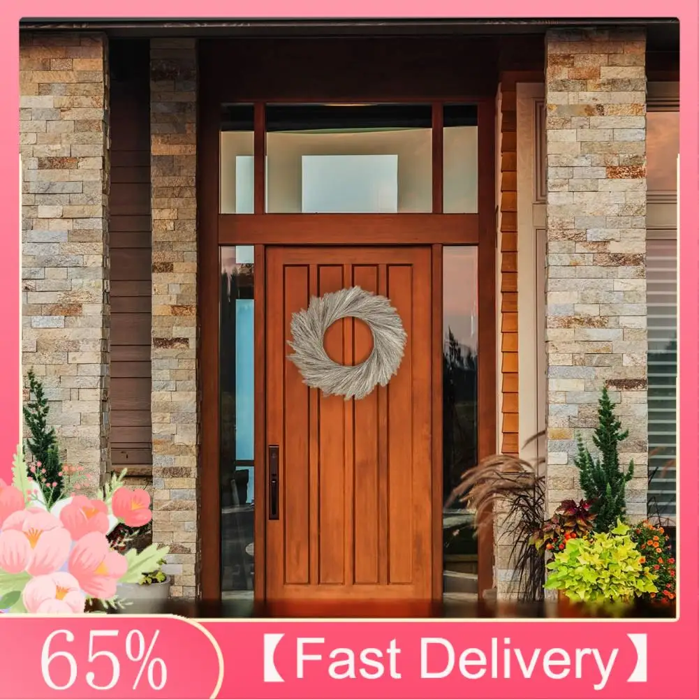 

~A61Z Венок из искусственной пампасной травы с 11-дюймовым внутренним кольцом для рождественского декора (теплый коричневый)