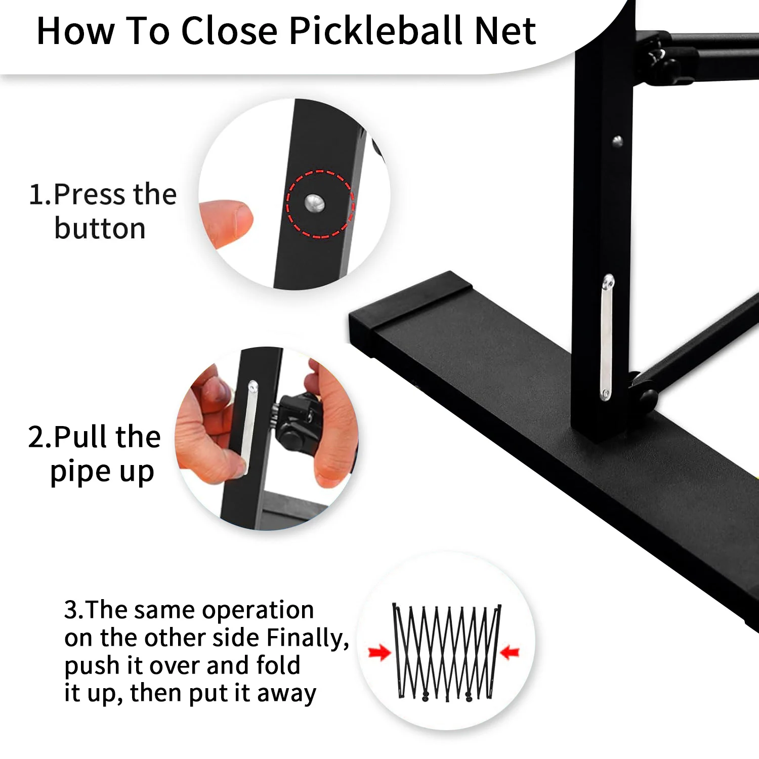 Outdoor Iron Pipe Pickleball Nets, Movable Professional Frame with Net, Foldable Pickleball Game Net, Durable and Portable