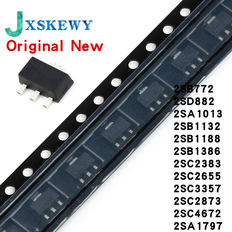 100Pcs 2SB772 B772 SOT-89 2SD882 D882 2SA1013 2SB1132 2SB1188 2SB1386 2SC2383 2SC2655 2SC3357 2SC4672 2SD1664 2SD1898 SOT89