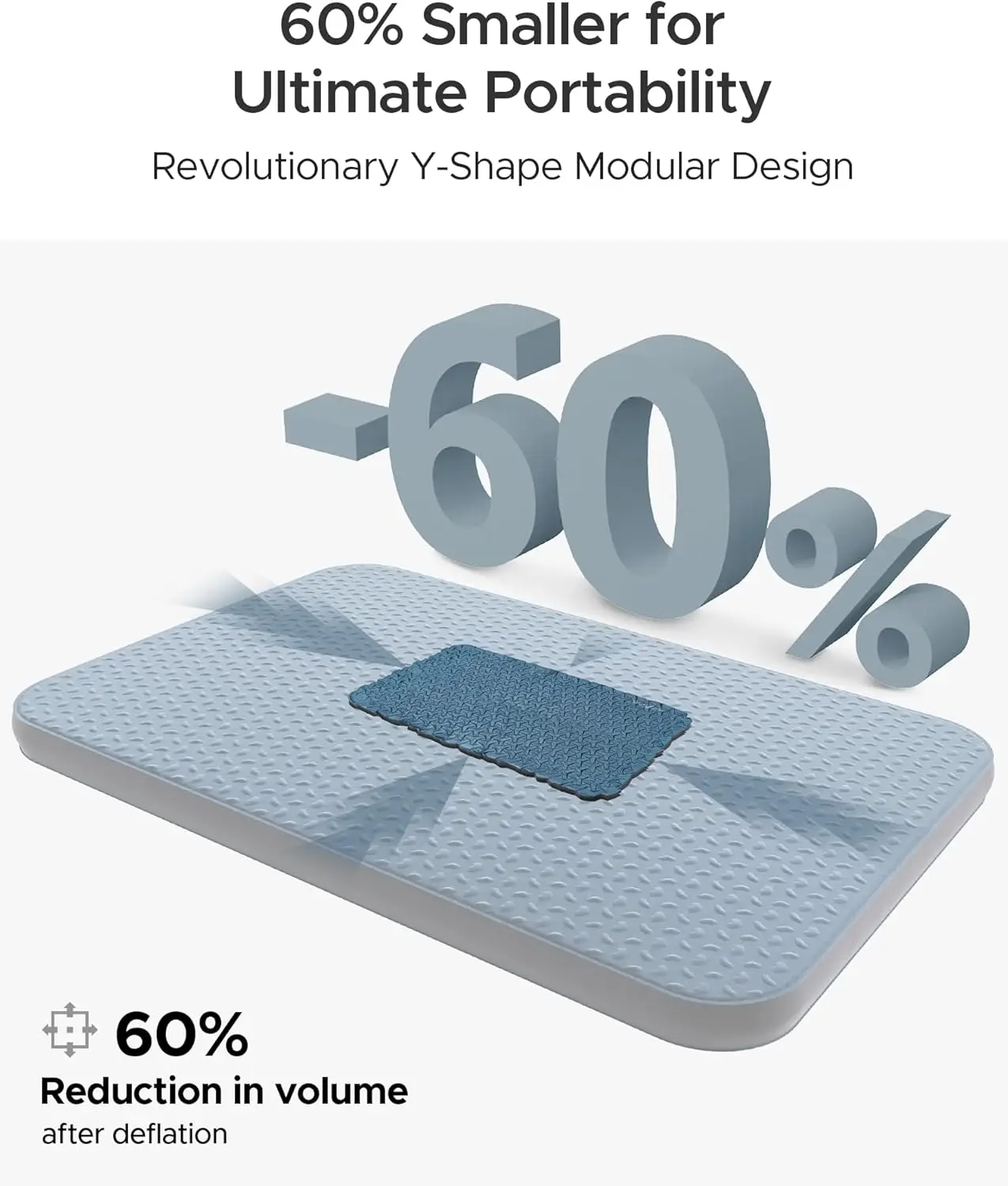 وسادة نوم سميكة ذاتية النفخ مقاس 4 بوصات بتصميم على شكل حرف Y، مرتبة تخييم خفيفة الوزن مع كيس مضخة، سهلة اللف للسفر & C #3