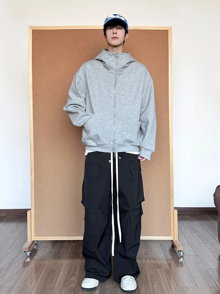 

Мужская толстовка с капюшоном Cleanfit ey с высоким воротником Jaet ort Boxy Sle, зимняя теплая куртка на молнии с застежкой-молнией из полиэфирного волокна