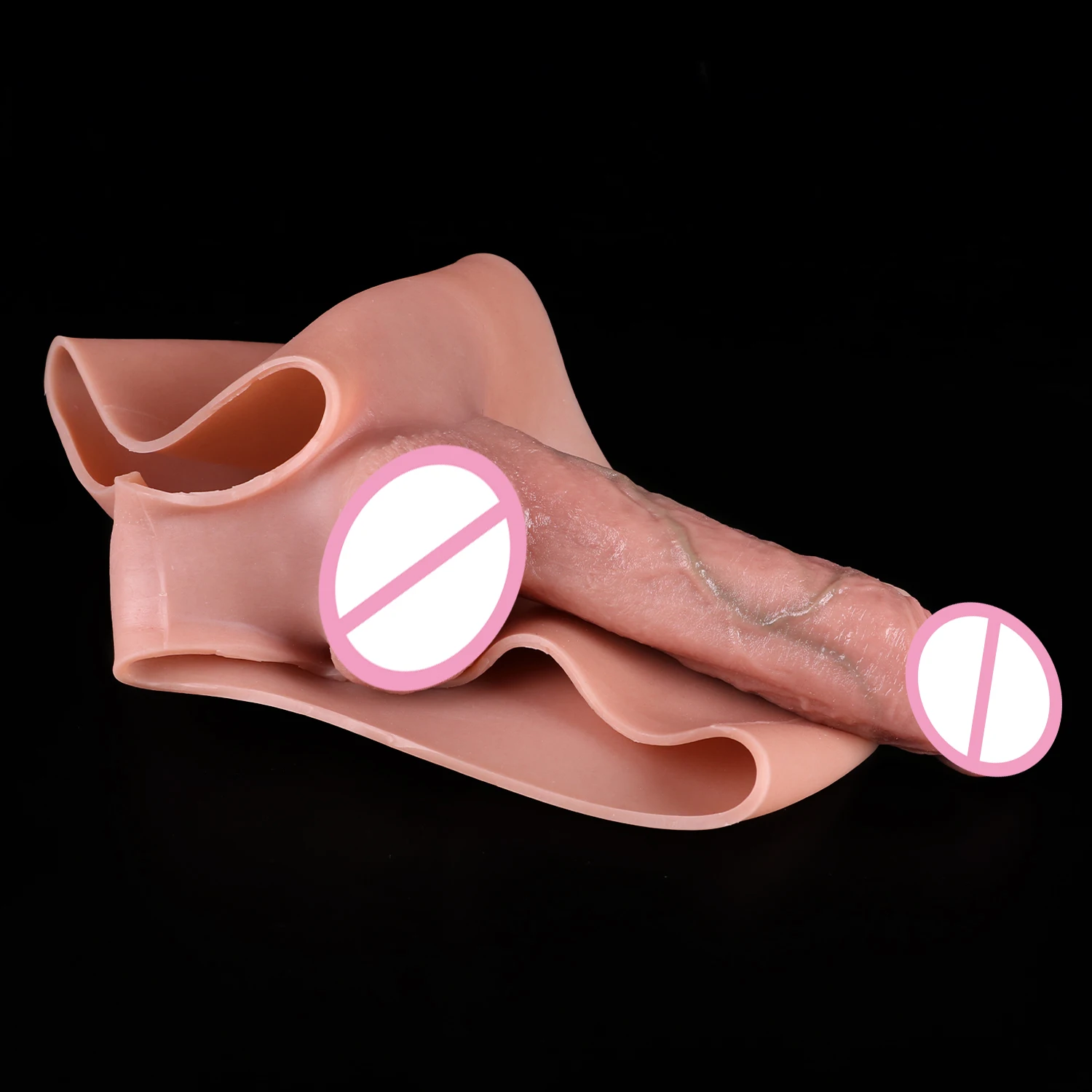 FAAK Silicone Underwear With Hollow Large Realistic Dildo Sex Toy For Men Penis Sleeve Cock Extender Enlargement Delay Ejaculate