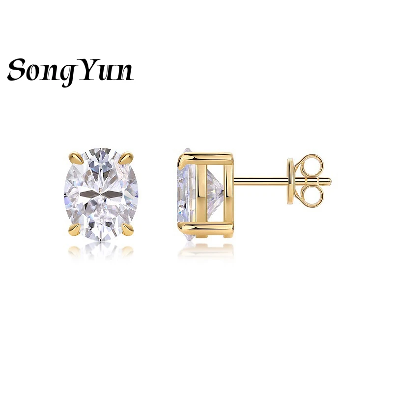 SONGYUN Luxury Jewelry 925 Sterling Silver Earrings Moissanite Diamond Drop Romantic Women 18K Gold Plated SYT Patent Earring