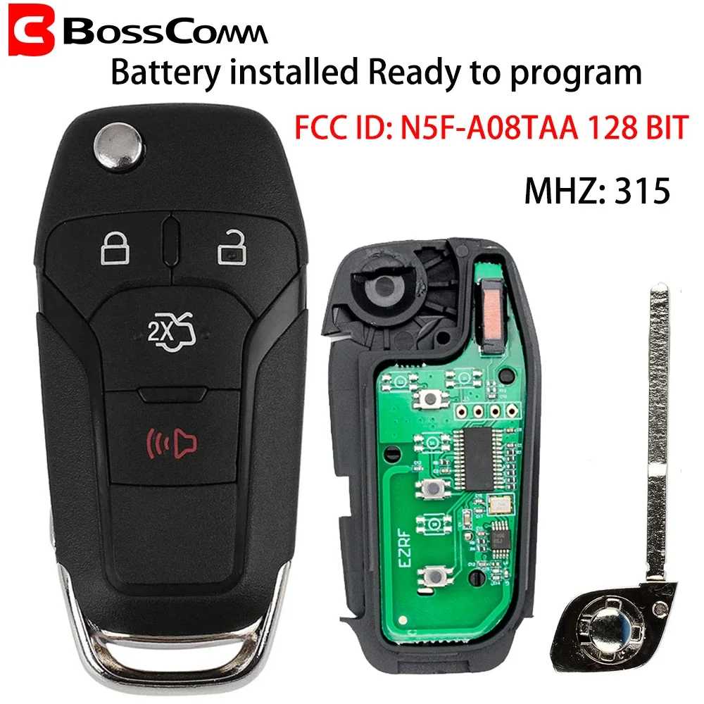 

Car-key For Ford Fusion Flip Key Fob OEM 2013 2014 2015 2016 Keyless Entry Remote FCC N5F-AO8TAA 128BIT 315mhz