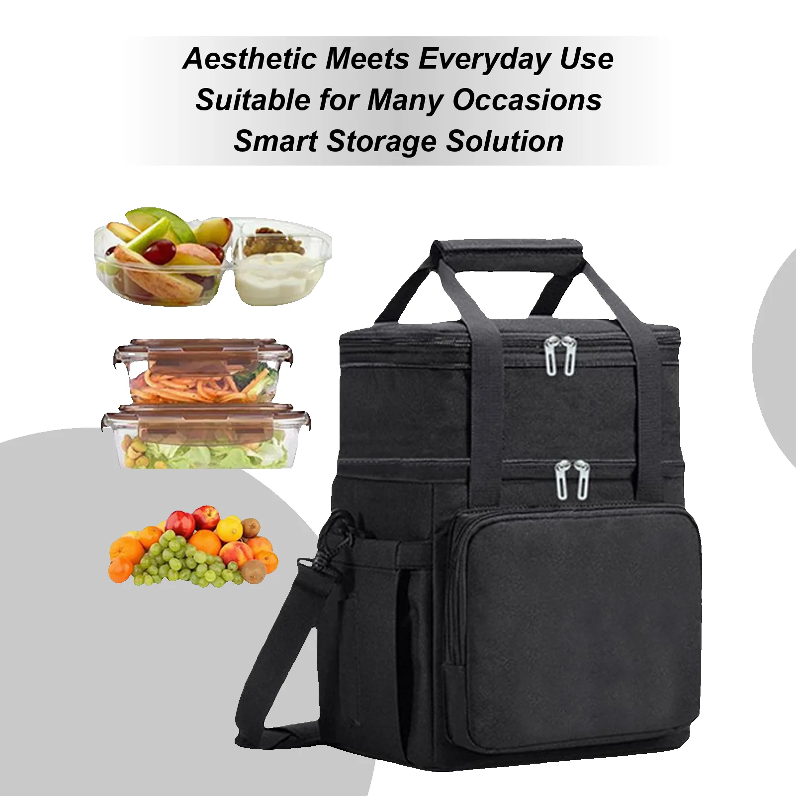 

Ланч-бокс для женщин, сумка-тоут для обеда, расширяемая герметичная изолированная сумка через плечо, двухъярусная сумка для пикника на открытом воздухе, для мужчин