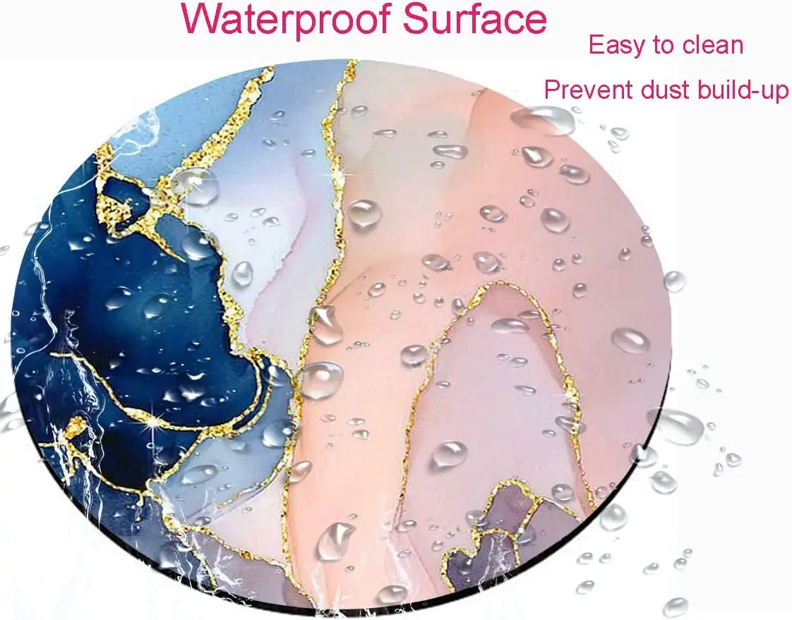 マウスパッド付きの丸い大理石のマウスパッド,オフィスや家庭用のキュートで防水性の滑り止めマウスパッド