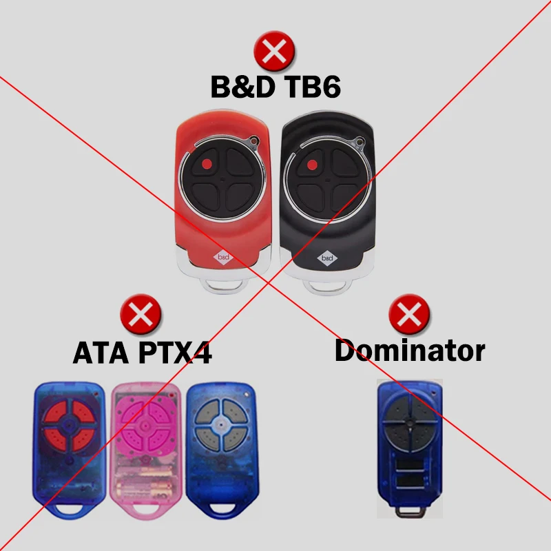 For B&D Tritran Remote Control Garage Door Opener 433.92MHz Rolling Code B&D Tritran TB5 TB5V2 TB4 BD4 70541 BD2 TB2 62730