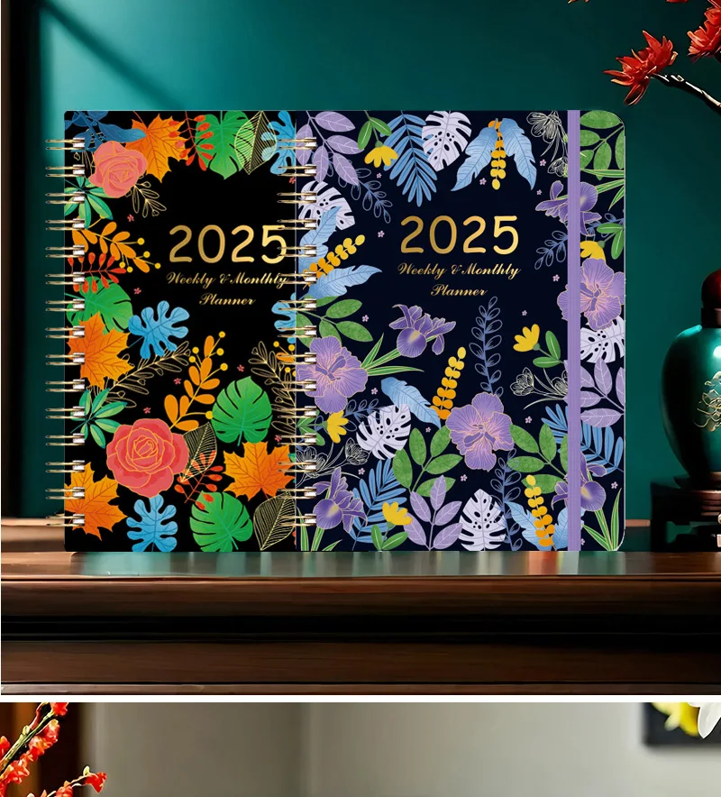 2025 A 5 Agenda Coil Notebook Weekly Note Book Student Study Planner Journals Stationery Back To School Gifts Office Supplies