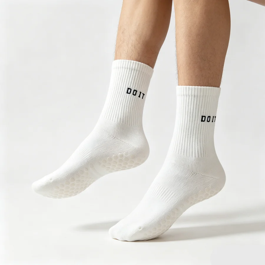 3/6/10pairs men women non slip grip football basketball breathable towel bottom shockproof professional athletic exercise socks view 5