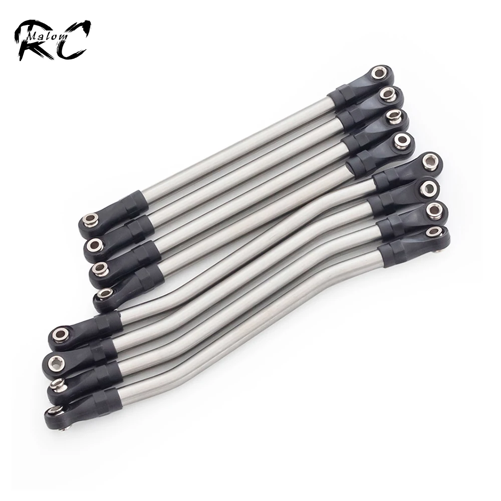 8 Pcs Stainless Steel Links Plastic Rod Ends Suspension Linkage for 1/10 RC Crawler Axial Capra 1.9 UTB AXI03004 Upgrade Parts