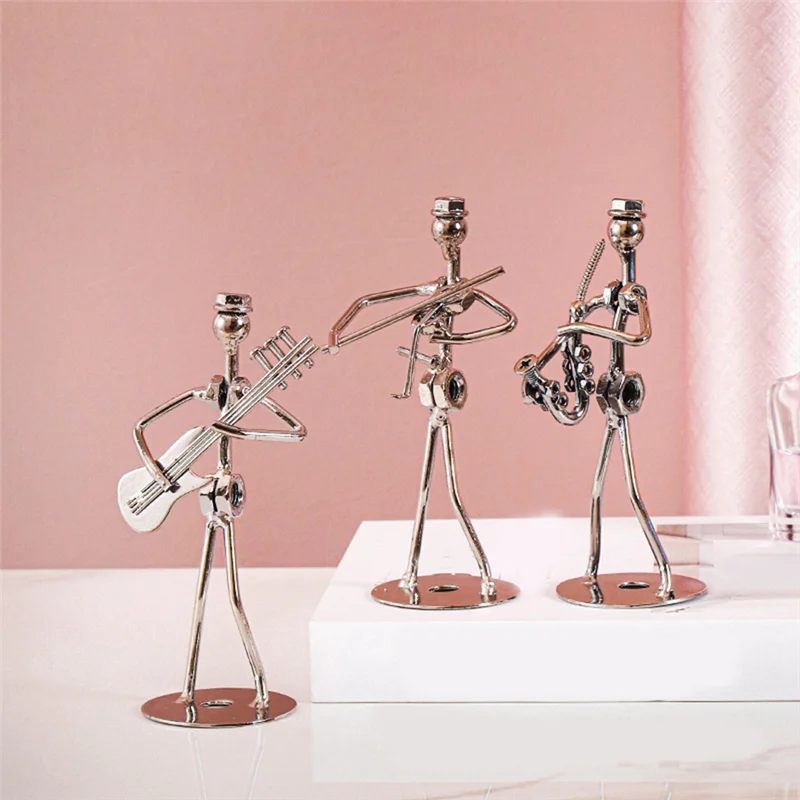 

Маленький железный художественный музыкант, креативный музыкальный оркестр, набор для рукоделия, украшение для домашнего офиса, стола, подарок на день рождения, 8 шт., набор настольных украшений-AB