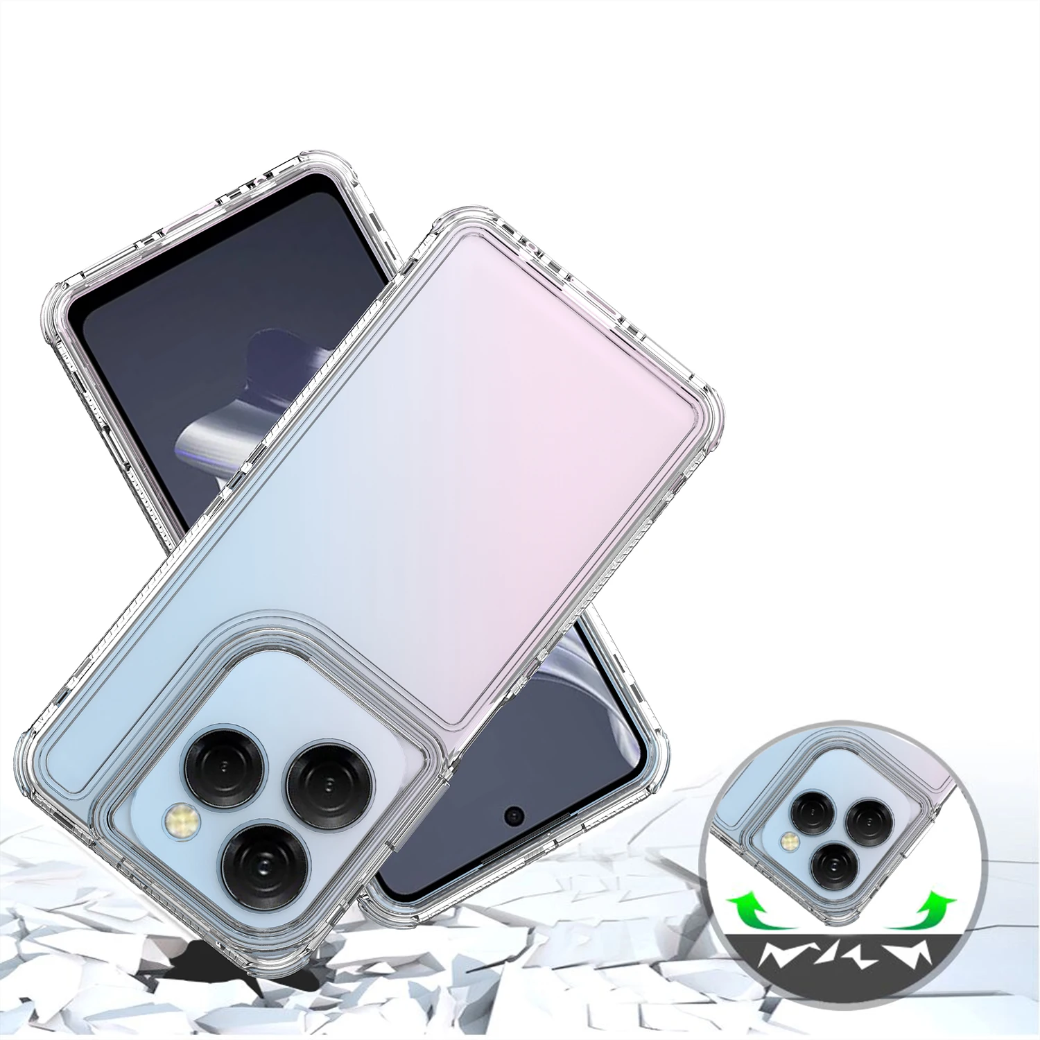 3 in 1 Rugged Armor Shockproof Phone Case For Tecno Spark 20 Pro Hard Plastic Frame Transparent TPU Back Cover Coque Fundas