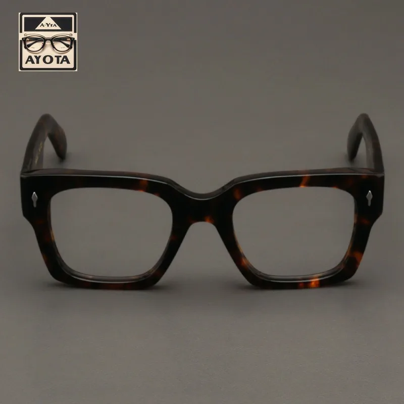 New Vintage Thick Glasses Frame Men's High Quality Square Acetate Tortoiseshell Myopic Reading Prescription Eyewear for Women