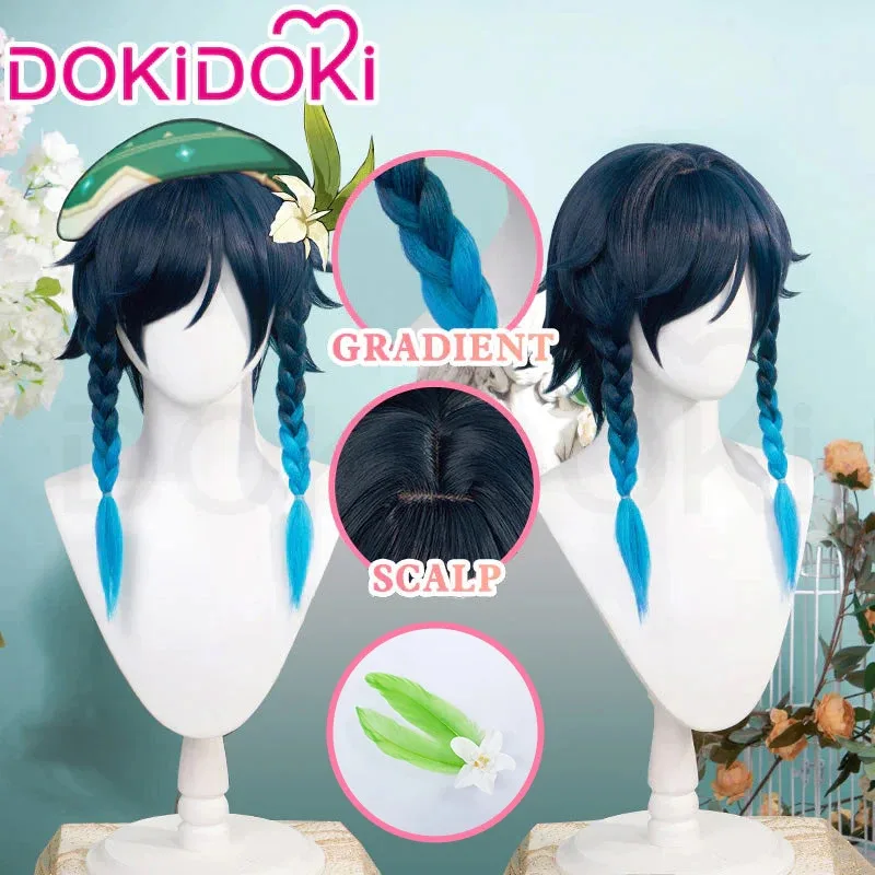 

IN STOCK Venti Wig Game Genshin Impact Cosplay Wig DokiDoki Men Gradient Hair Venti Crimped Wig Dyeing Hair Venti Cosplay