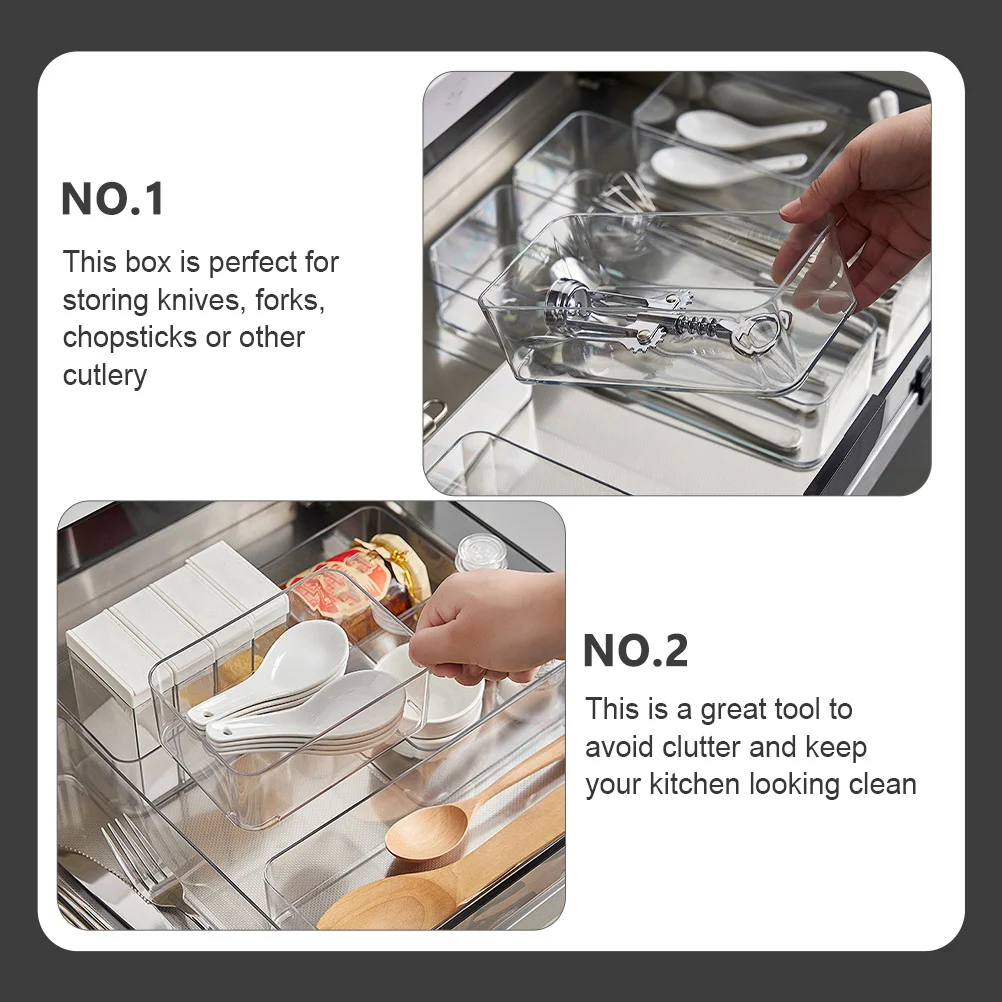 

2pcs Storage Box Premium Pp Material Multi-Function Drawer Organizer For Kitchen Bathroom Bedroom Household Storage Case