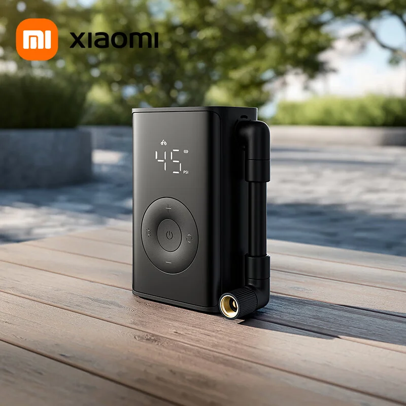 مضخة ضاغط هواء كهربائية محمولة من XIAOMI Mijia، منفاخ إطارات رقمي 150 رطل لكل بوصة مربعة مع شاشة LED، قابل لإعادة الشحن، للدراجات والكرات