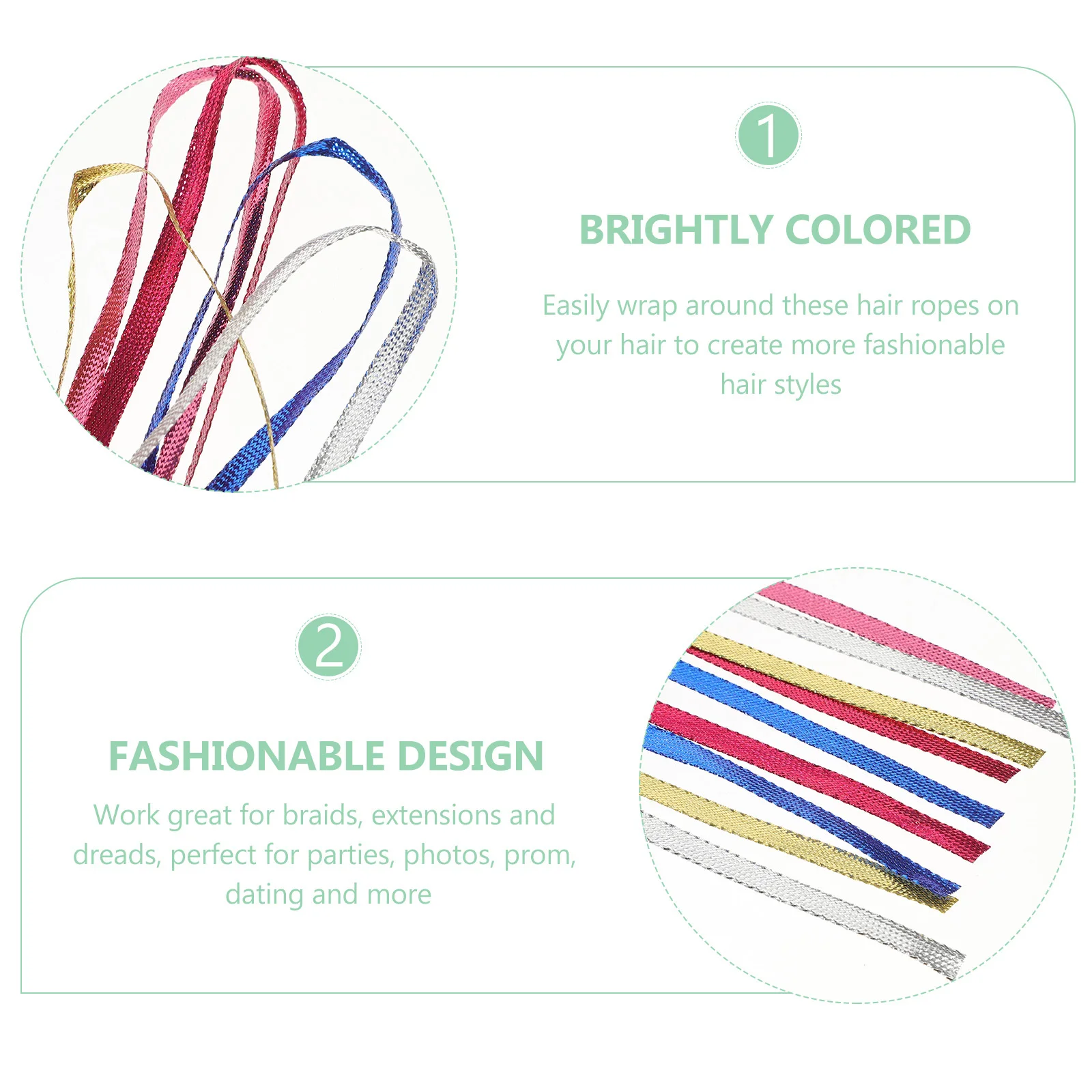 

6Pcs Hair Braid Ribbon Easy to Fix All Hair Types Textures Styles for Parties Braid Accessories Braiding Accessories