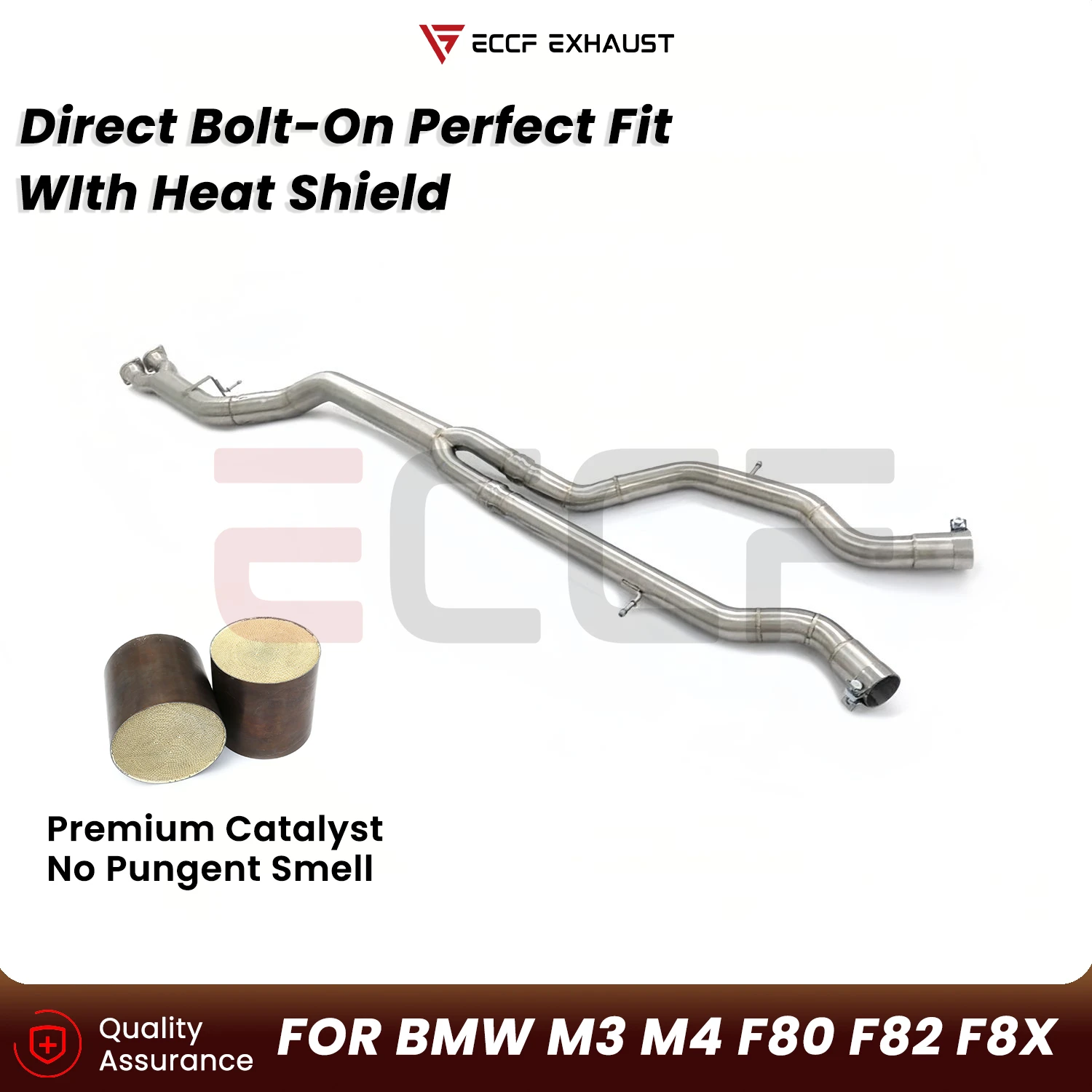 

ECCF Sporty Mid pipe 3.5-inch single tube design For BMW M3 M4 F80 F82 F8X Aggressive Sound Plug and Play Upgrade Performance