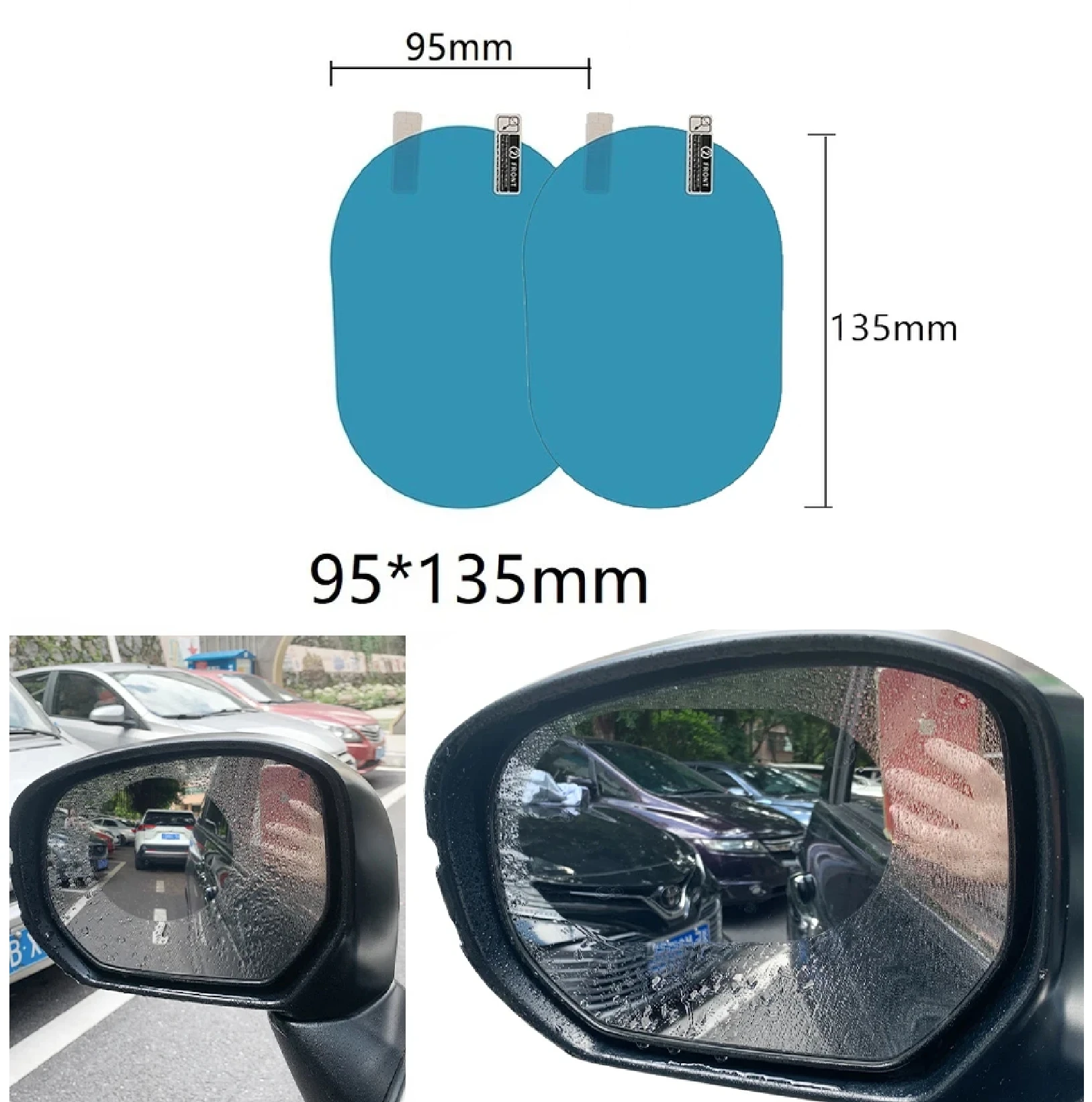 2PC Rainproof Film Sticker Car Rearview Mirror Protective Rain Proof Anti Fog Waterproof Stickers Car Window Transparent Sticker