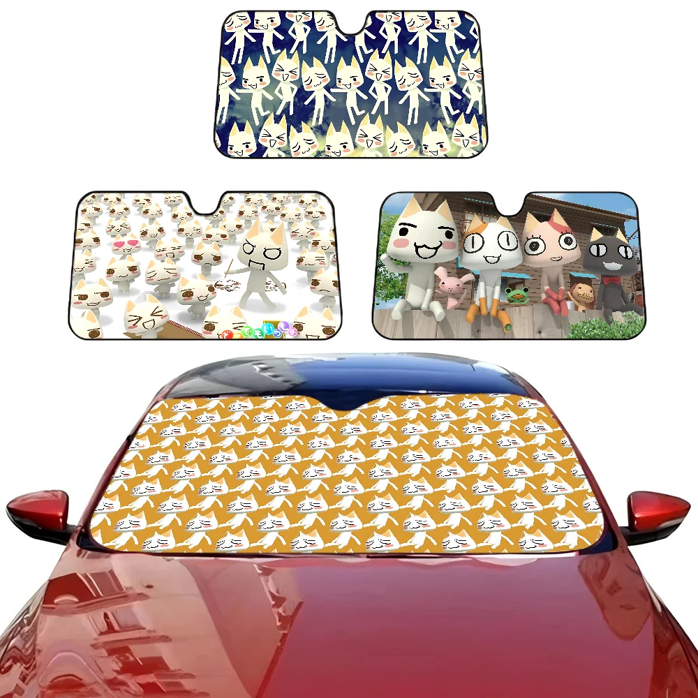 Inoue Toro Cute Cat Car Windshield Sun Shade Foldable Car Front Covers Car Sunshade For Accessories Blocks Uv Rays