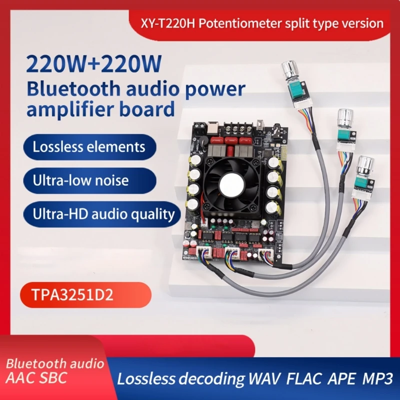 XY-T220H scheda amplificatore TPA3251 220 wx2 potente con bassi e controllo triplo per sistemi Audiory domestici migliora la qualità del suono