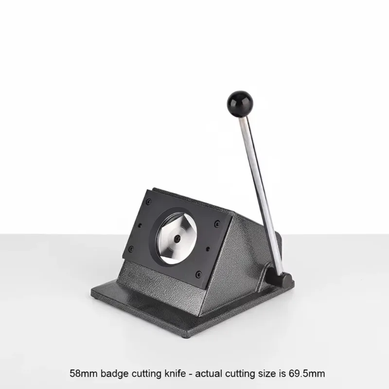 58mm Badge Circle Paper Cutter 69.5mm Actual Cutting Diameter Manual Button Maker Tool Metal Base Graphic Punch Machine
