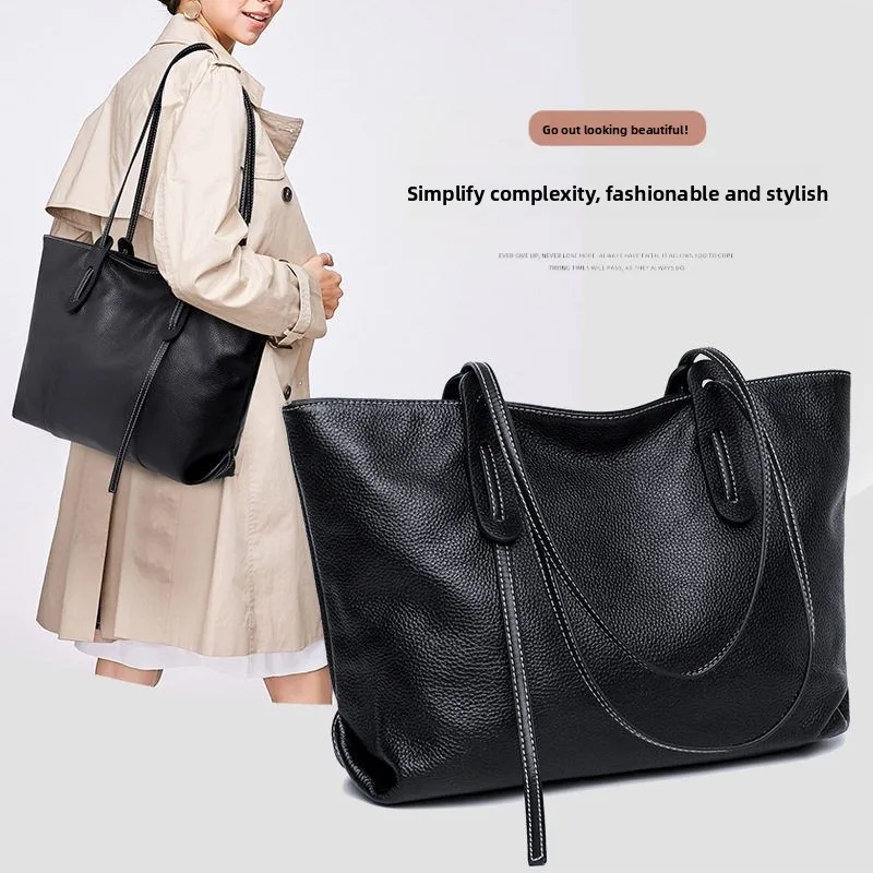 

Сумка из воловьей кожи с верхним слоем, большая сумка на одно плечо Capaci, повседневная женская сумка-тоут, сумка-тоут