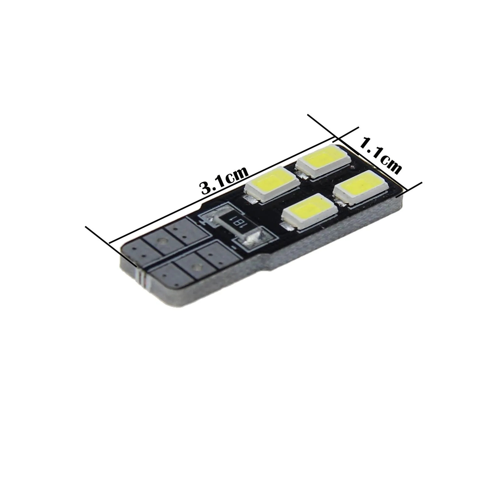 1x Trắng RV T10 W5W Ngược Sáng Dự Phòng Bóng Đèn PCB 4 Phát 5630 SMD LED 657 1250 1251 A096