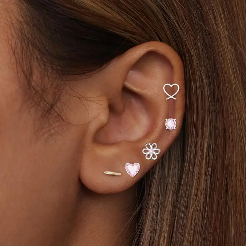 31BB Allergy Resistant Surgical Stainless Steel Screw Back Earrings for Sensitive Ears Girls
