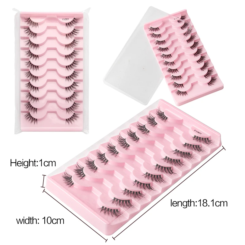 3/5/10 pairs Half Lashes Natural Mink cilios Strip Fluffy False Eyelashes Handmade 3D Lash Half Lashes Cat Eye Extension Makeup