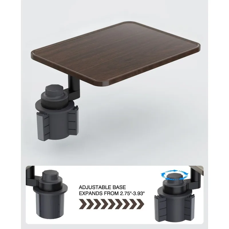 Magnetic Lock Double Cup Holder Car Tray Table 360 Rotating Height Adjustable Expandable for Tesla Laptop Dining Car Accessories