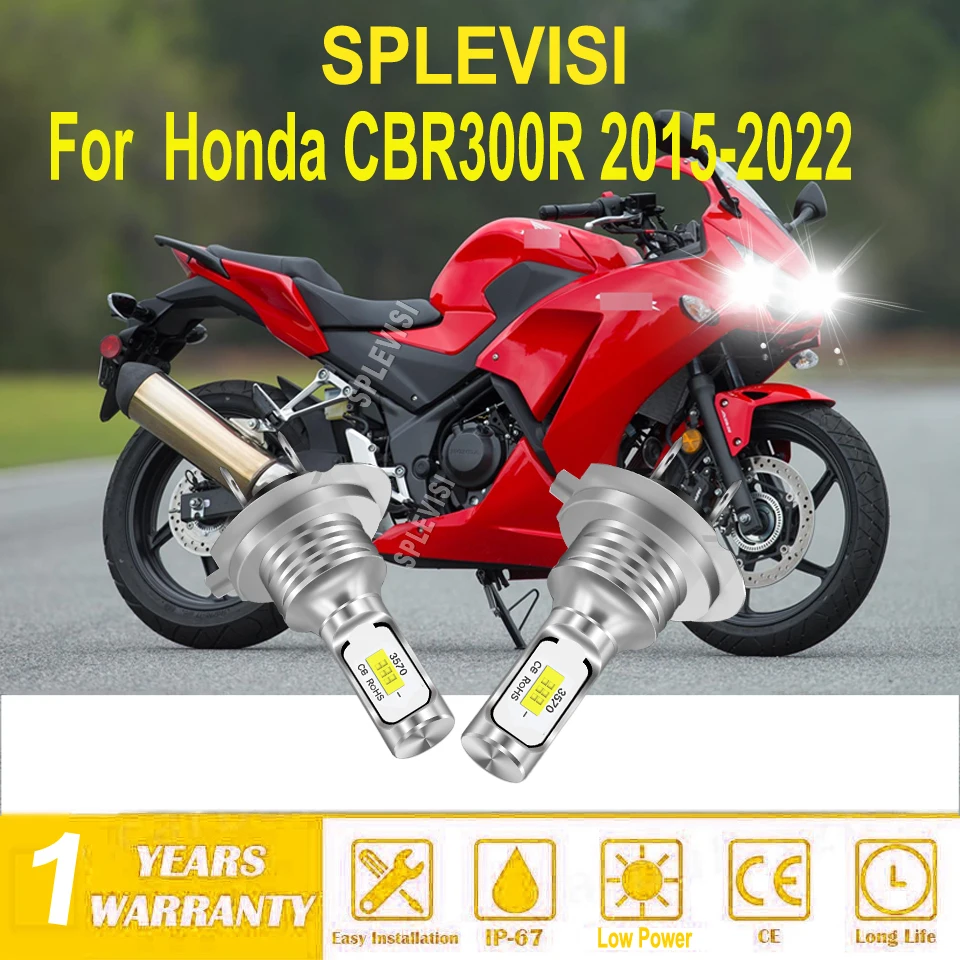 

H7 motorcycle led white headlight IP67 waterproof performance ensures multii weather use For Honda CBR300R 2015 2016 2017-2022