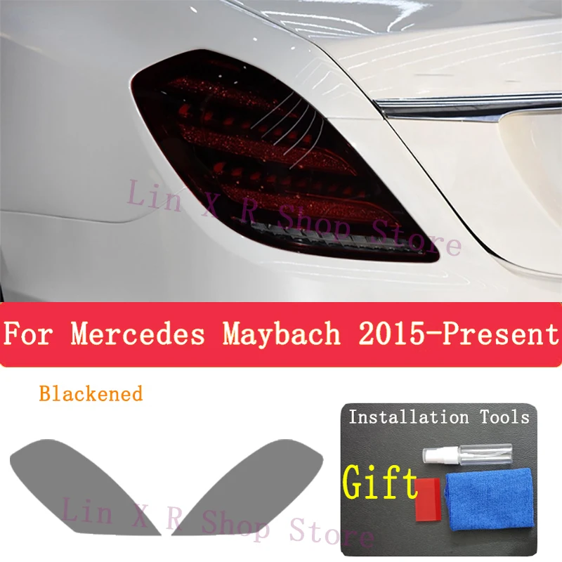 Car Headlight Protection Tint Anti-Scratch Black Protective Film TPU Stickers For Mercedes Maybach 2015- 2022 2023  Accessories